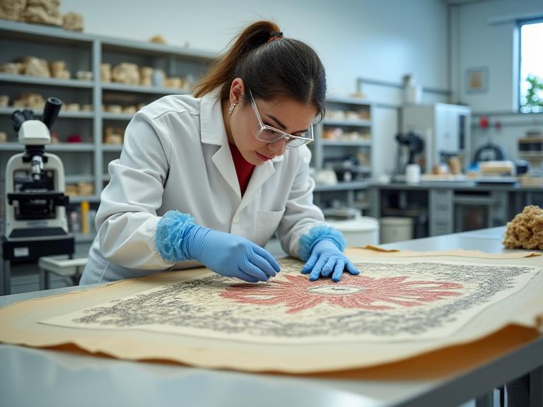 Conservación de patrimonio textil en laboratorio