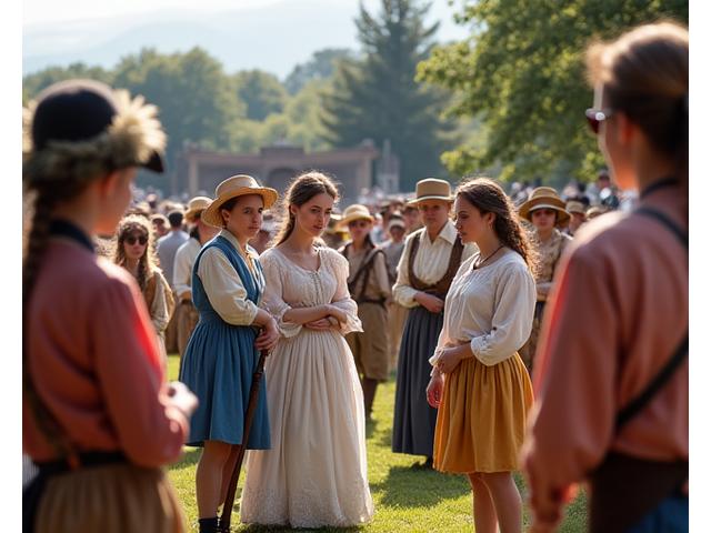 Evento de recreación histórica con vestuario auténtico