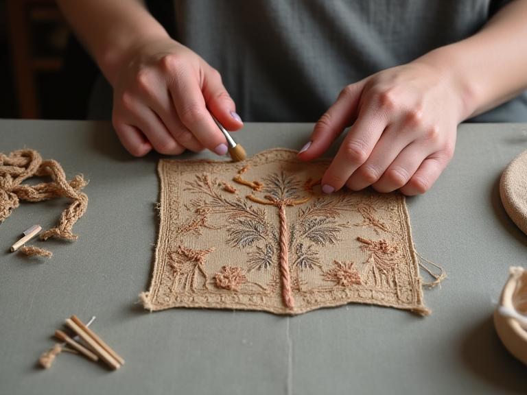 Proceso de restauración de textiles históricos